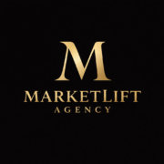 MarketLift Agency gold letter M logo on black background