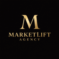 MarketLift Agency gold letter M logo on black background