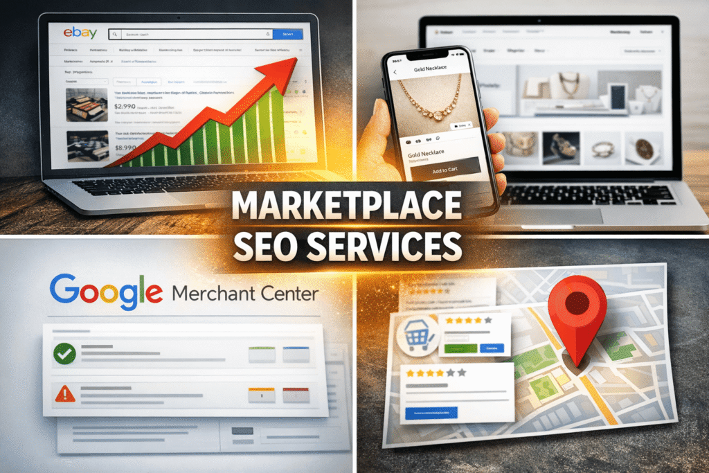 Marketplace SEO services for eBay, Shopify and Google Merchant Center by MarketLift Agency