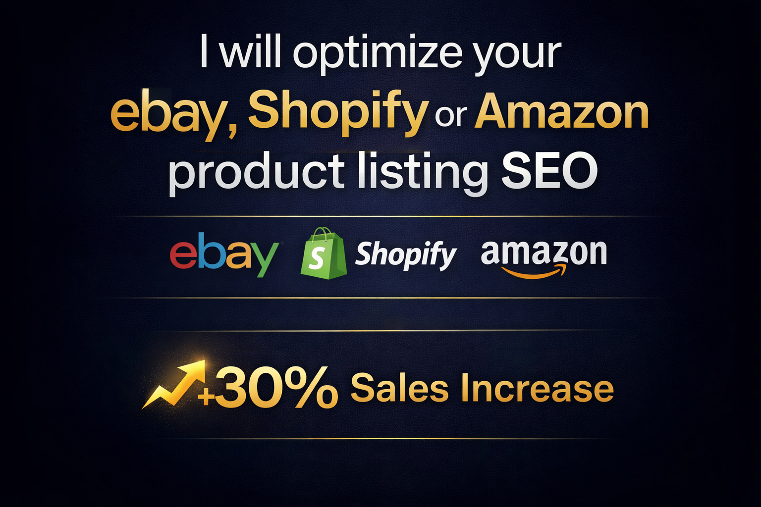 Product listing optimization services for eBay Shopify Amazon and sales increase