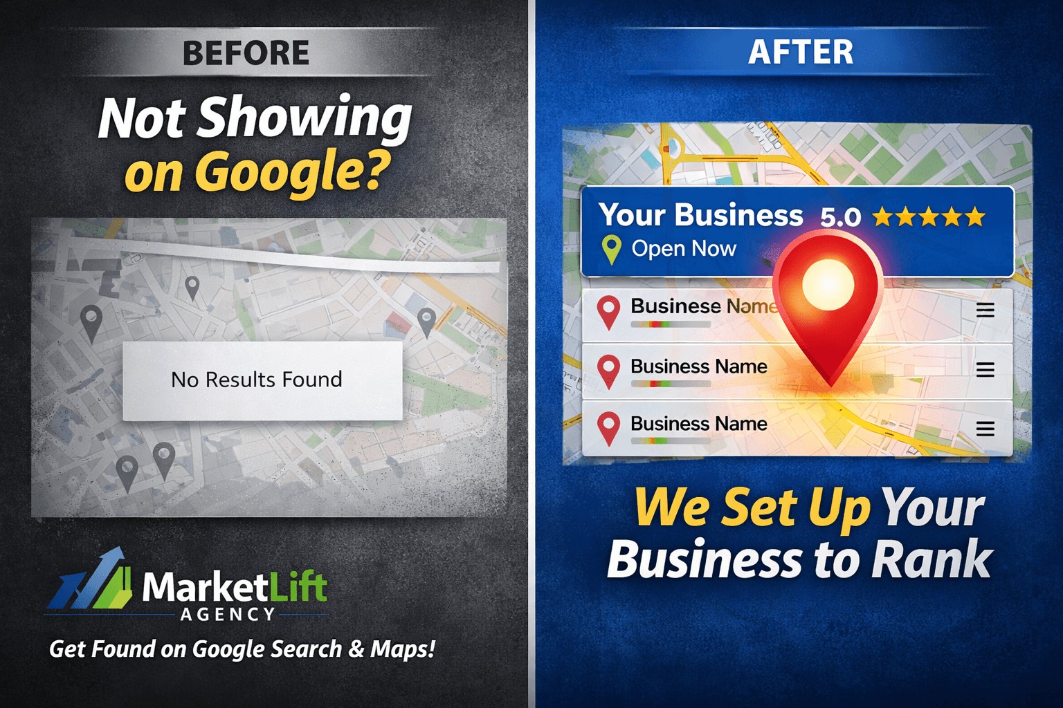 Google Business Profile setup and ranking services by MarketLift Agency