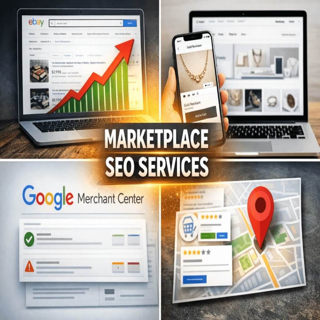 Marketplace SEO services for eBay Shopify and Google Merchant Center optimization