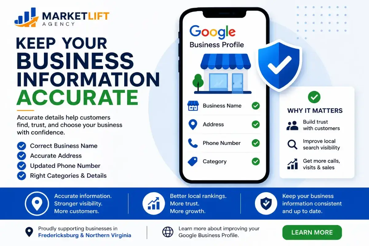 Accurate Google Business Profile information improves local SEO visibility and customer trust