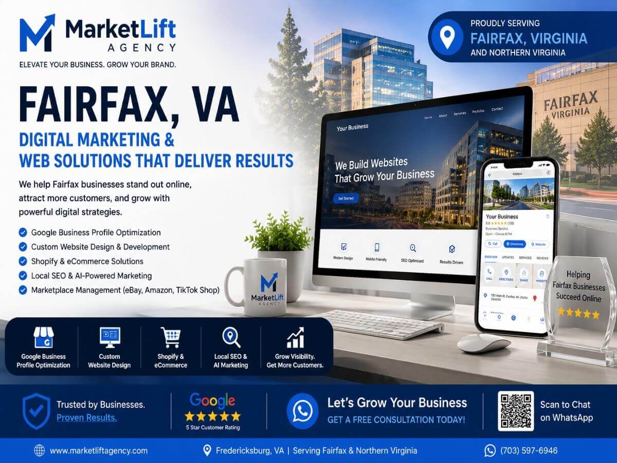 Digital Marketing Fairfax VA services including local SEO, website design, Shopify and AI marketing